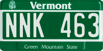 VT license plate NNK463