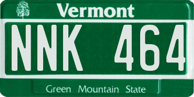 VT license plate NNK464