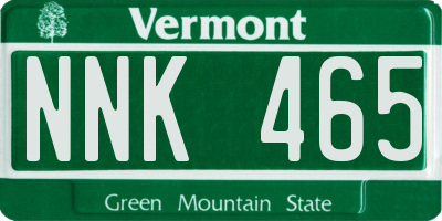 VT license plate NNK465