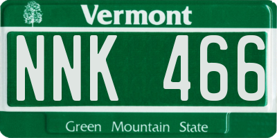 VT license plate NNK466