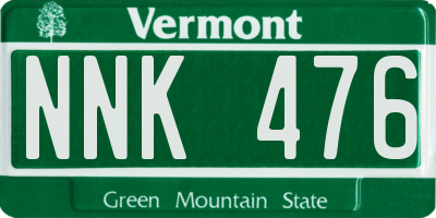 VT license plate NNK476