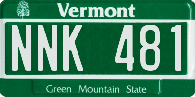 VT license plate NNK481