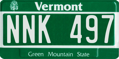 VT license plate NNK497