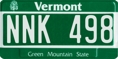VT license plate NNK498