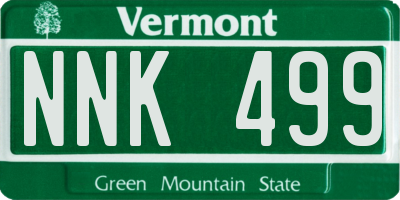 VT license plate NNK499