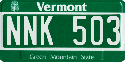 VT license plate NNK503