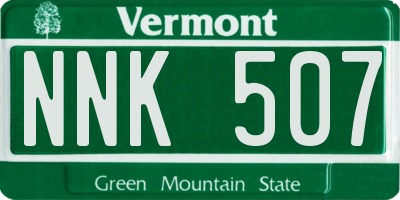 VT license plate NNK507