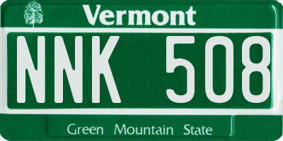 VT license plate NNK508