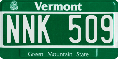 VT license plate NNK509