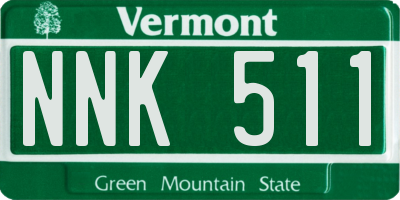 VT license plate NNK511