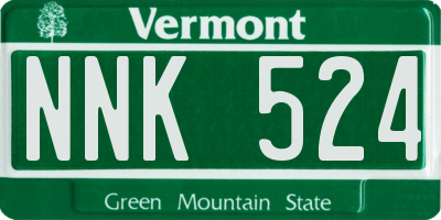 VT license plate NNK524