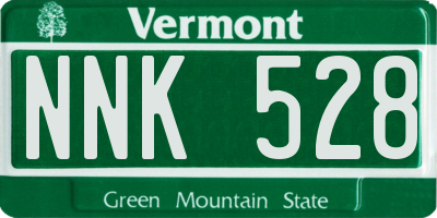 VT license plate NNK528