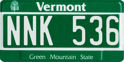 VT license plate NNK536