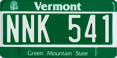 VT license plate NNK541