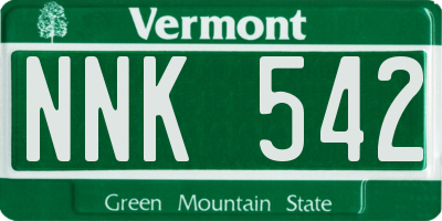 VT license plate NNK542