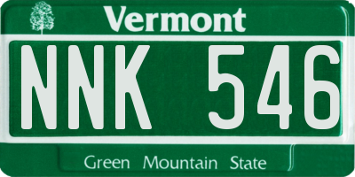 VT license plate NNK546