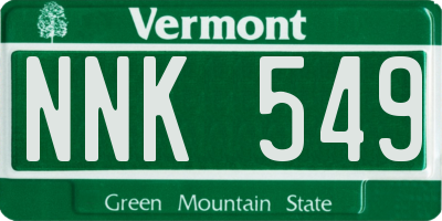 VT license plate NNK549