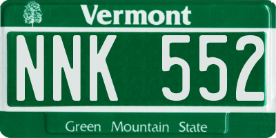 VT license plate NNK552
