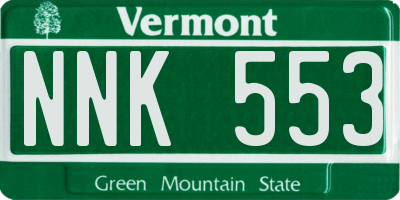 VT license plate NNK553