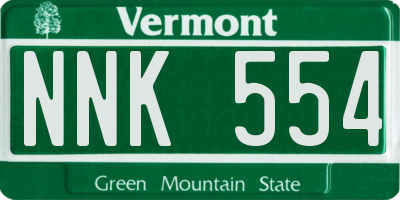 VT license plate NNK554