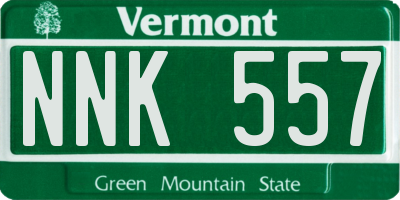 VT license plate NNK557