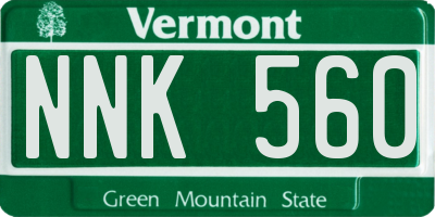VT license plate NNK560