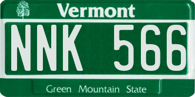 VT license plate NNK566