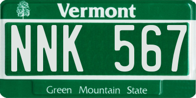 VT license plate NNK567
