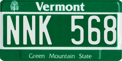 VT license plate NNK568