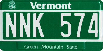 VT license plate NNK574