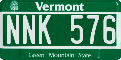 VT license plate NNK576