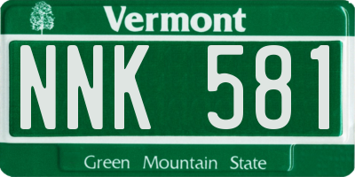 VT license plate NNK581