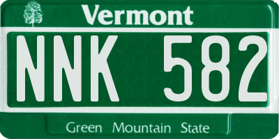 VT license plate NNK582