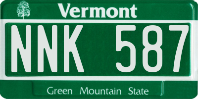 VT license plate NNK587