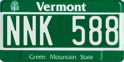 VT license plate NNK588