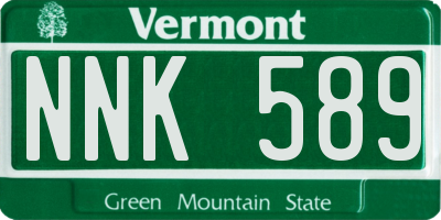 VT license plate NNK589