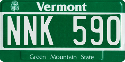 VT license plate NNK590