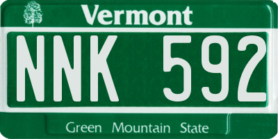 VT license plate NNK592