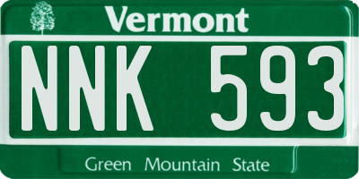 VT license plate NNK593