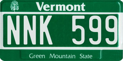 VT license plate NNK599