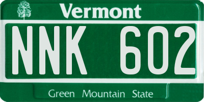 VT license plate NNK602