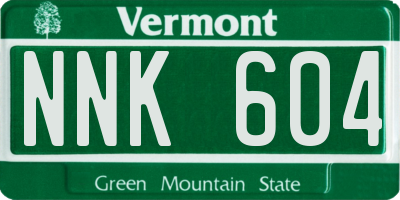 VT license plate NNK604