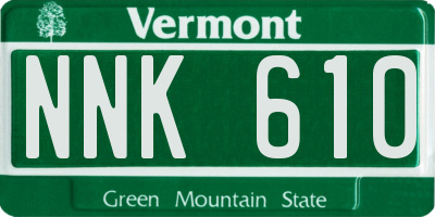 VT license plate NNK610