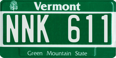 VT license plate NNK611