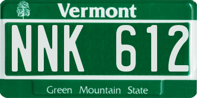VT license plate NNK612