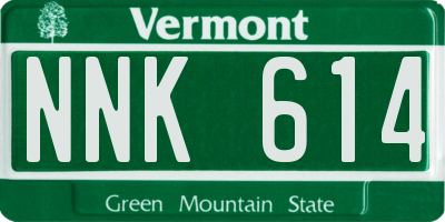 VT license plate NNK614