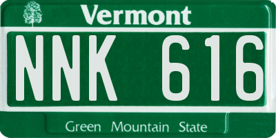 VT license plate NNK616