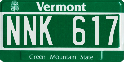 VT license plate NNK617