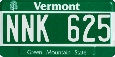 VT license plate NNK625
