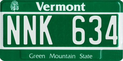 VT license plate NNK634